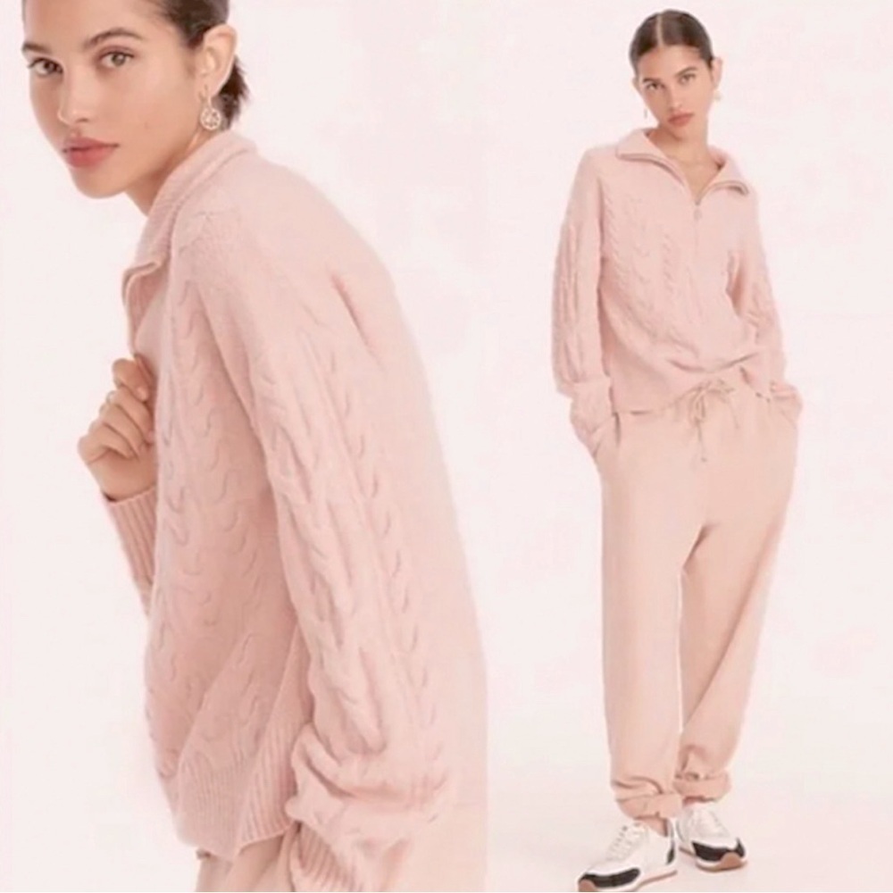 J. Crew Cable Knit Half Zip Sweater Supersoft
Yarn Pink ✨